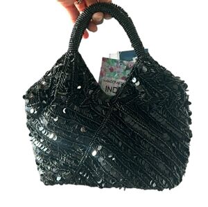 Viral black beaded purse